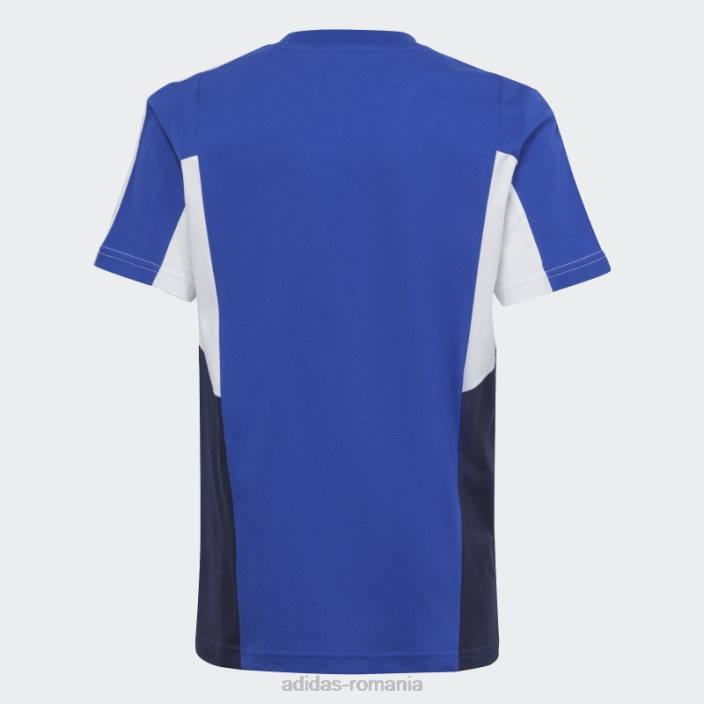 Adidas Tricou cu 3 dungi colorblock albastru cu ajustare normală copii albastru/cerneală/alb 2JBN11873