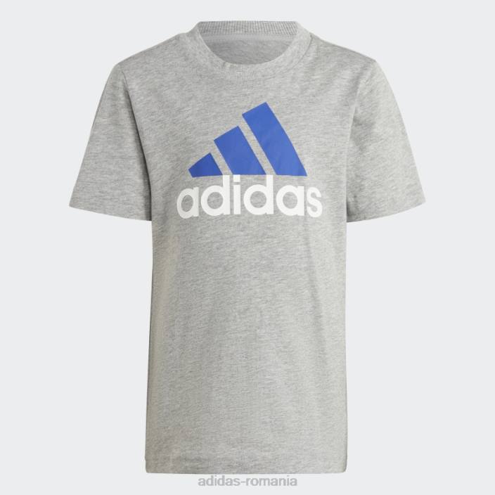 Adidas Tricou cu logo essentials gri mediu și set scurt adidas copii gri/albastru mediu 2JBN3387