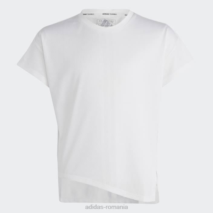 Adidas Tricou hiit cu 3 dungi Quickburn alb copii alb 2JBN12092