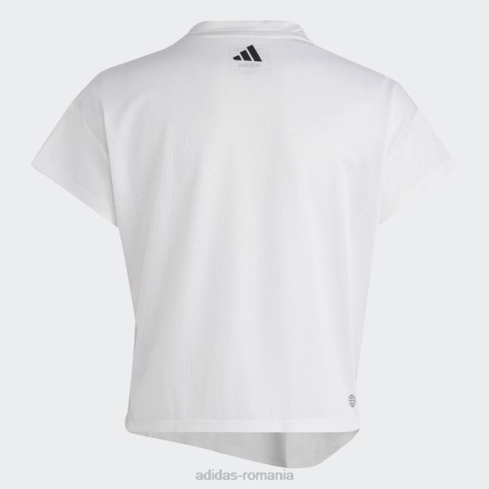 Adidas Tricou hiit cu 3 dungi Quickburn alb copii alb 2JBN12092