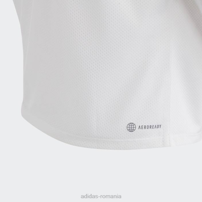 Adidas Tricou hiit cu 3 dungi Quickburn alb copii alb 2JBN12092