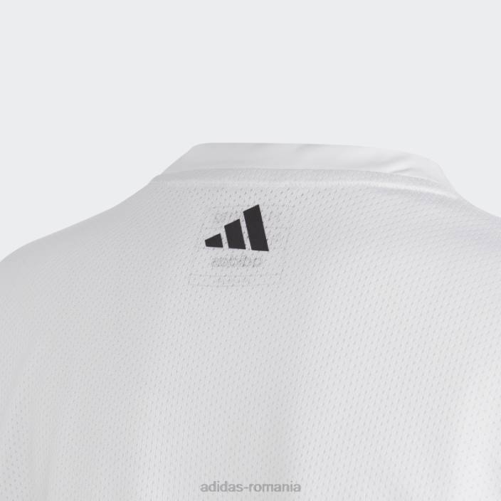 Adidas Tricou hiit cu 3 dungi Quickburn alb copii alb 2JBN12092
