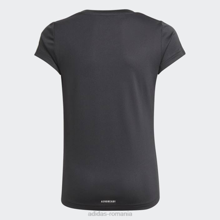 Adidas Tricou negru cu 3 dungi copii alb negru 2JBN3463