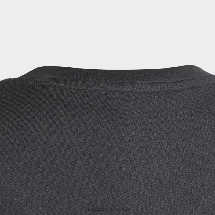 Adidas Tricou negru cu 3 dungi copii alb negru 2JBN3463