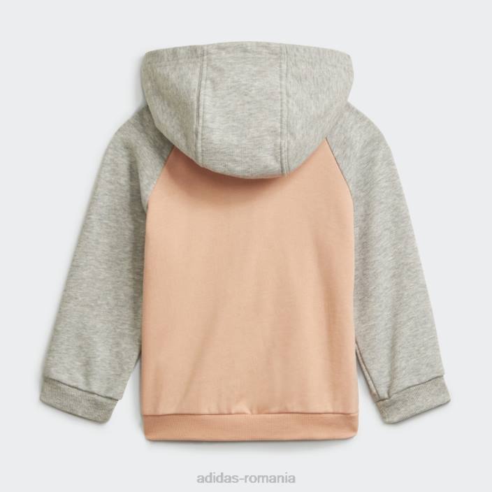Adidas ambiental blush emblema sport cu fermoar complet hanorac set de jogging adidas copii fard ambiental/gri mediu 2JBN19083