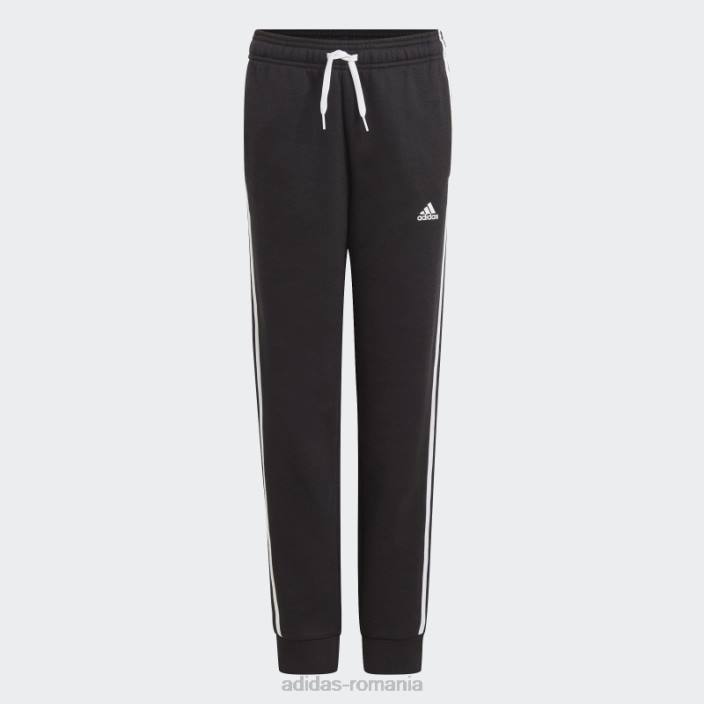 Adidas black essentials pantaloni cu 3 dungi fierbinți copii alb negru 2JBN11907