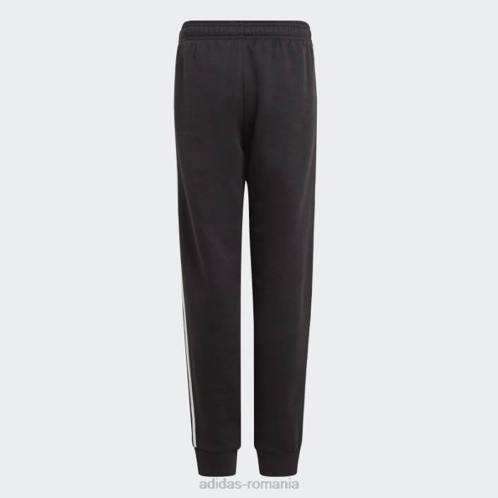 Adidas black essentials pantaloni cu 3 dungi fierbinți copii alb negru 2JBN11907