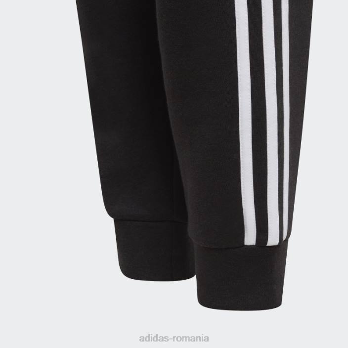 Adidas black essentials pantaloni cu 3 dungi fierbinți copii alb negru 2JBN11907