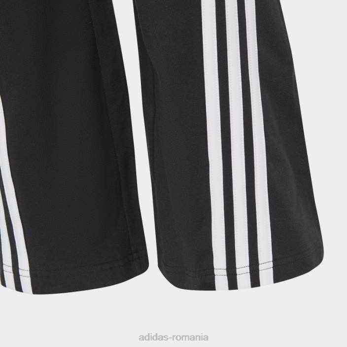 Adidas colanți evazați din bumbac cu 3 dungi iconițe negre ale viitorului copii alb negru 2JBN19132