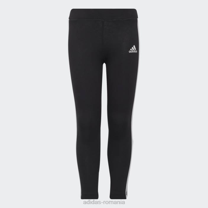 Adidas colanti cu 3 dungi esentiali albi copii alb negru 2JBN12101