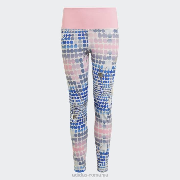 Adidas colanti cu imprimeu dance allover otel adidas copii otel/roz/argintiu 2JBN3480