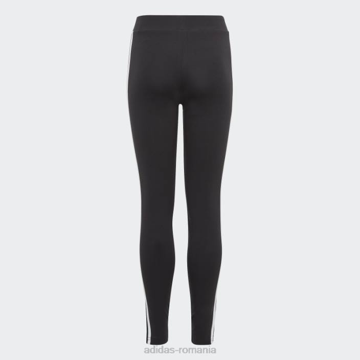Adidas colanti din bumbac cu 3 dungi alb copii alb negru 2JBN3448