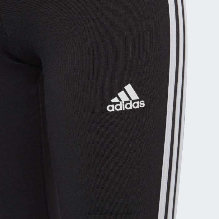 Adidas colanti din bumbac cu 3 dungi alb copii alb negru 2JBN3448