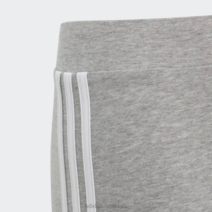 Adidas colanti din bumbac cu 3 dungi gri mediu copii gri mediu/alb 2JBN12145