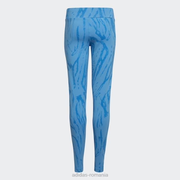 Adidas colanti hibrid animal print bumbac icoane viitoare albastru copii albastru/roz fascicul 2JBN12152