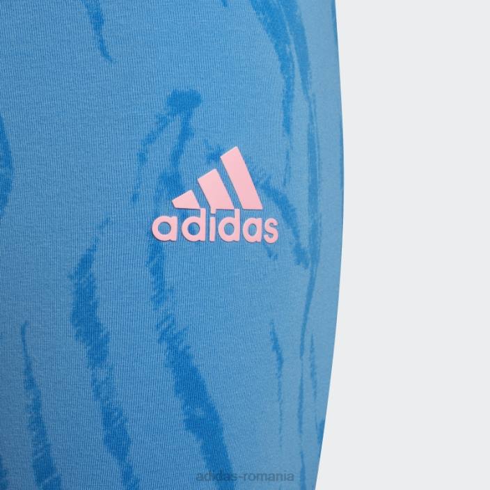 Adidas colanti hibrid animal print bumbac icoane viitoare albastru copii albastru/roz fascicul 2JBN12152