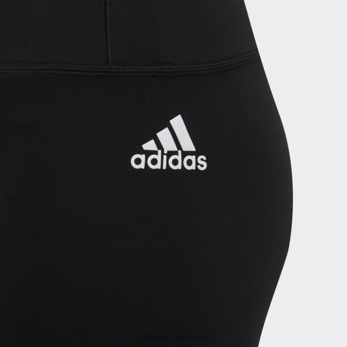 Adidas colanti optime aeroready training cu 3 dungi negri copii alb negru 2JBN3481
