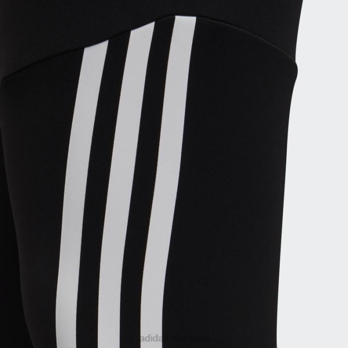 Adidas colanti optime aeroready training cu 3 dungi negri copii alb negru 2JBN3481