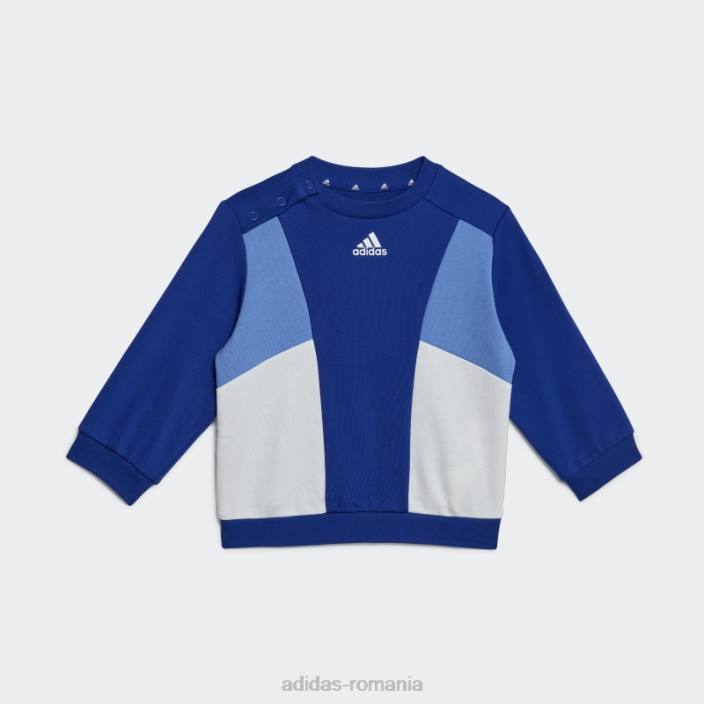 Adidas colorblock french terry jogger albastru adidas copii albastru alb 2JBN11688