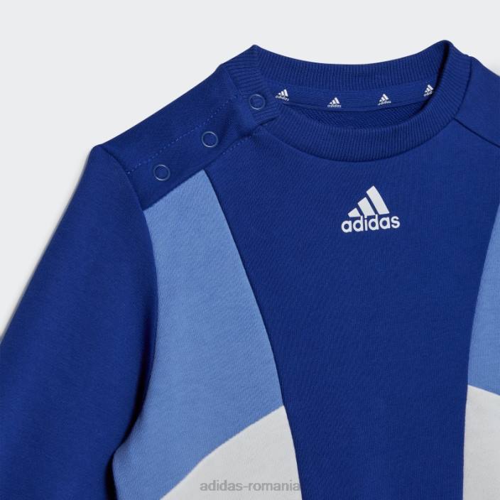 Adidas colorblock french terry jogger albastru adidas copii albastru alb 2JBN11688