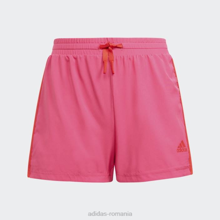 Adidas conceput pentru a muta pantaloni scurți cu 3 dungi chiar magenta fierbinți copii magenta/rosu real 2JBN19226