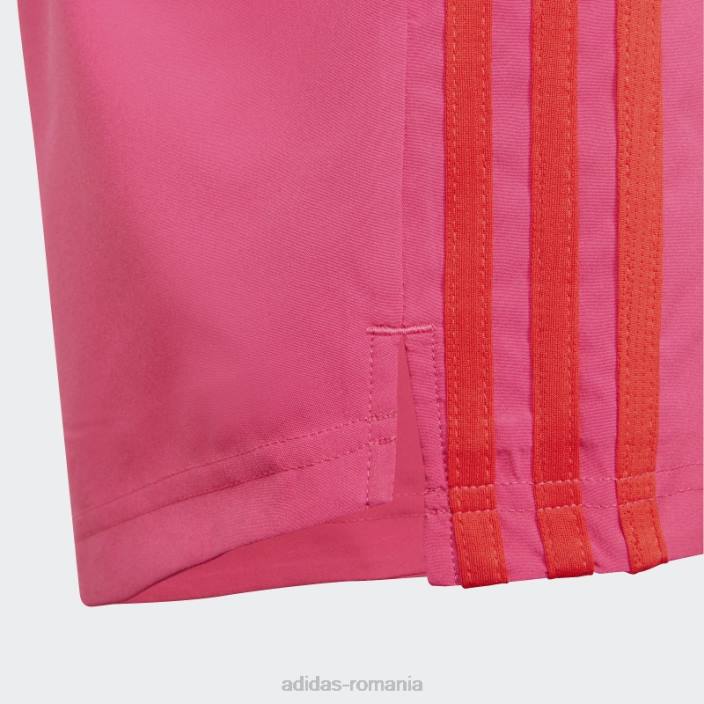 Adidas conceput pentru a muta pantaloni scurți cu 3 dungi chiar magenta fierbinți copii magenta/rosu real 2JBN19226