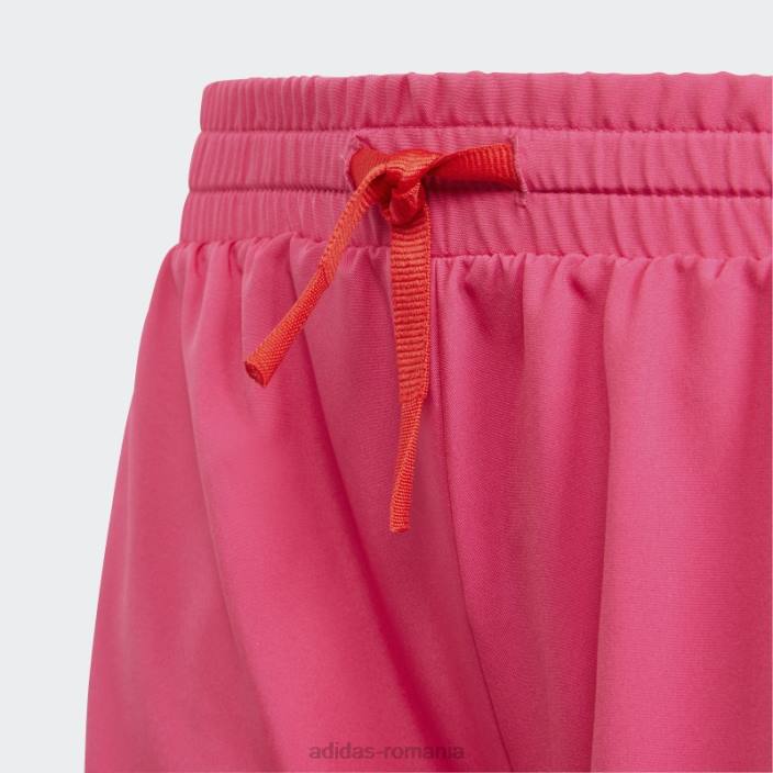 Adidas conceput pentru a muta pantaloni scurți cu 3 dungi chiar magenta fierbinți copii magenta/rosu real 2JBN19226