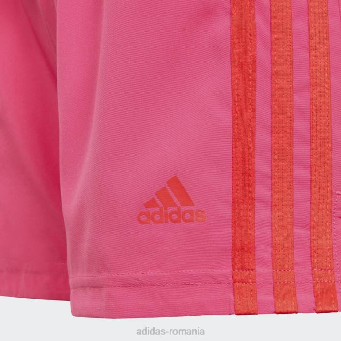 Adidas conceput pentru a muta pantaloni scurți cu 3 dungi chiar magenta fierbinți copii magenta/rosu real 2JBN19226