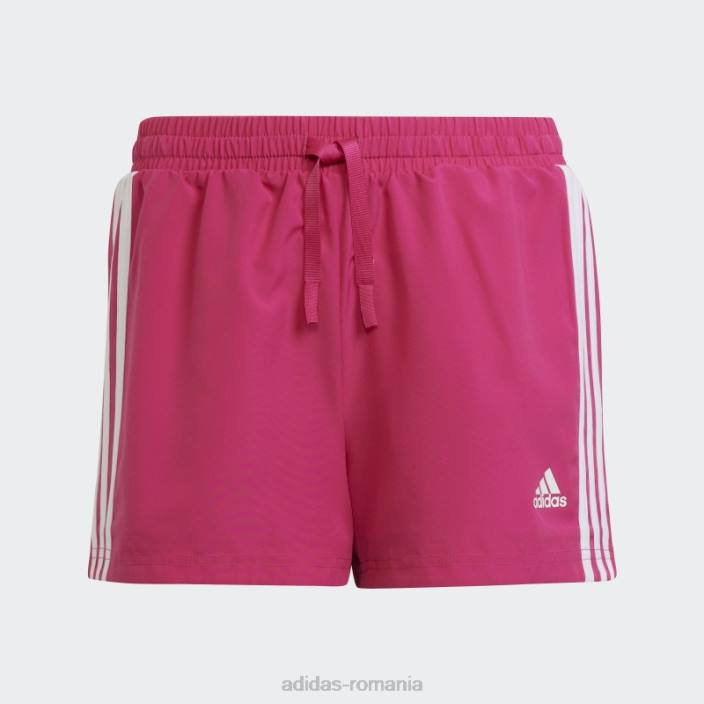 Adidas conceput pentru a muta pantaloni scurți cu 3 dungi magenta real copii magenta/alb real 2JBN12076
