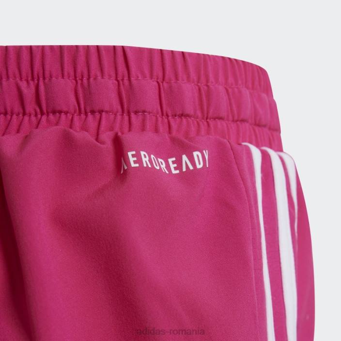 Adidas conceput pentru a muta pantaloni scurți cu 3 dungi magenta real copii magenta/alb real 2JBN12076