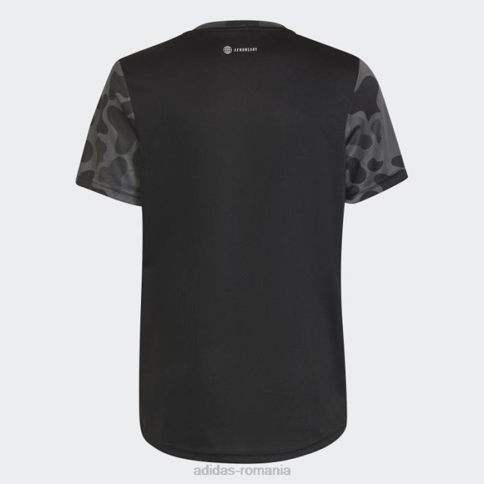 Adidas conceput pentru a muta tricou camo negru copii negru/gri/alb 2JBN11870