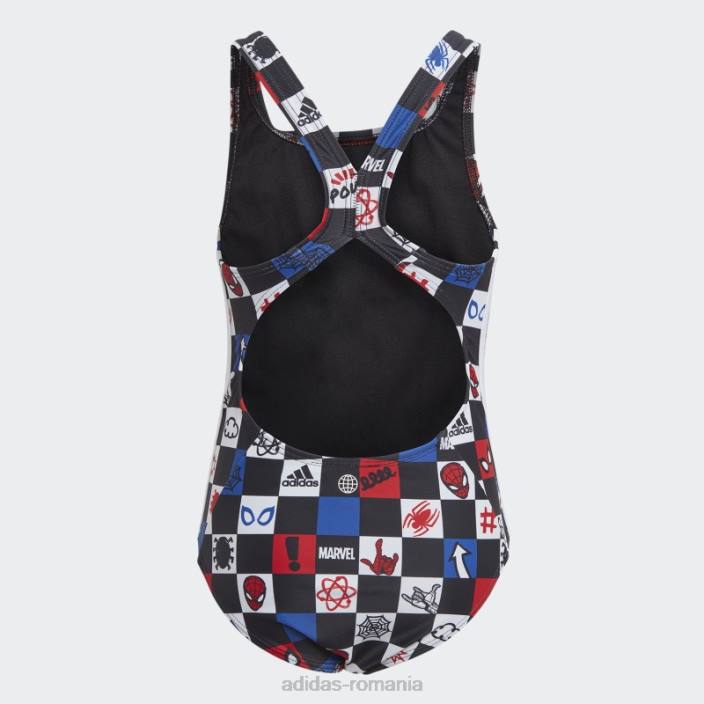 Adidas costum de baie de tip spider-man x marvel alb copii alb/stacojiu/albastru/negru 2JBN19175