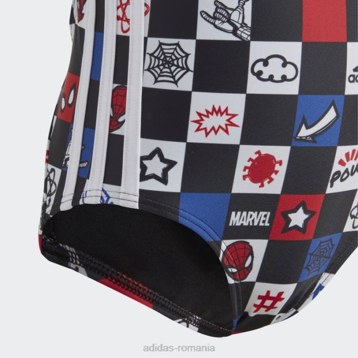 Adidas costum de baie de tip spider-man x marvel alb copii alb/stacojiu/albastru/negru 2JBN19175