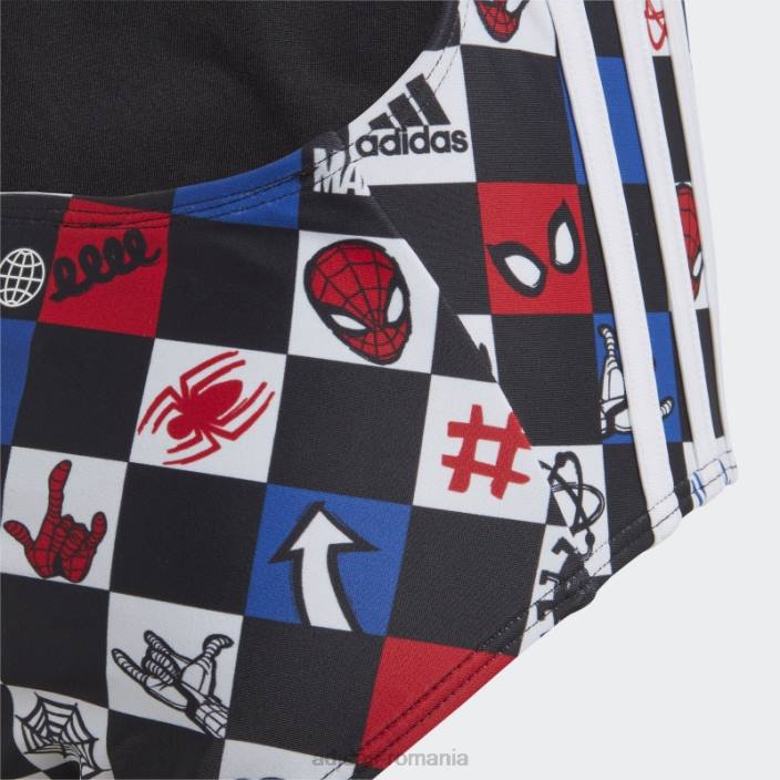Adidas costum de baie de tip spider-man x marvel alb copii alb/stacojiu/albastru/negru 2JBN19175