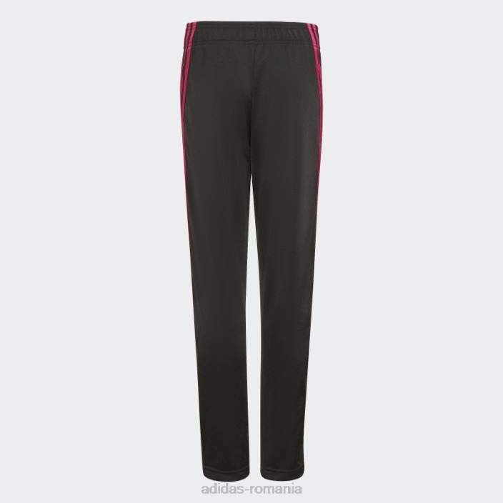 Adidas costum de trening echipa poliester regulat cu 3 dungi negru adidas copii negru/magenta real 2JBN19290
