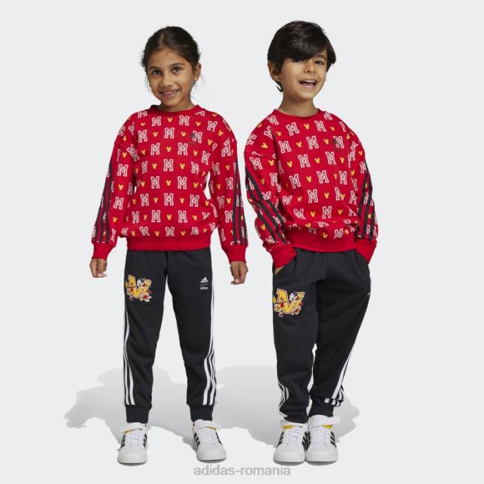 Adidas costum de trening scarlet x disney mickey mouse jogger fierbinte copii stacojiu/alb/auriu 2JBN11683