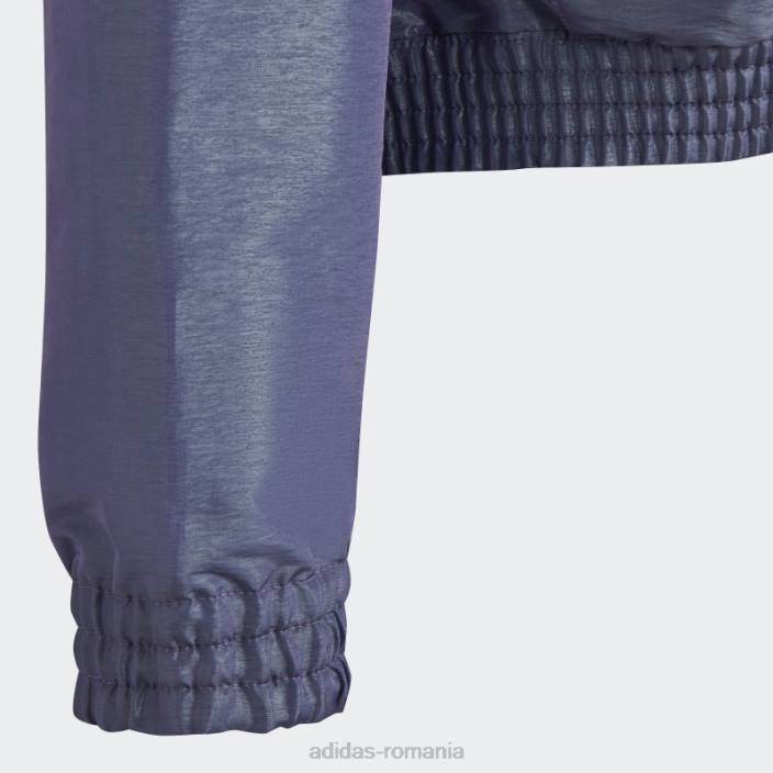 Adidas fashion argintiu dance loose fit țesut cu jumătate de fermoar top cu glugă copii violet/verde/argintiu 2JBN19180