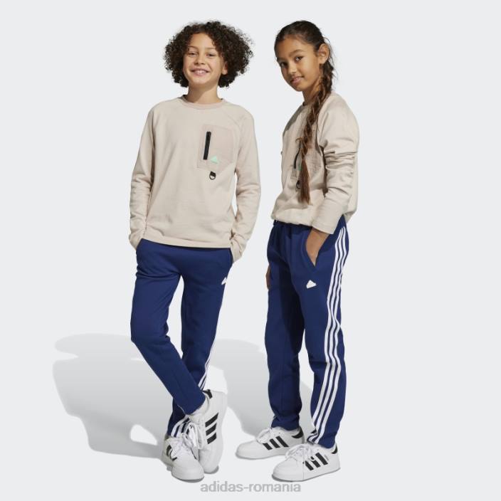 Adidas future icons pantaloni de jogging cu 3 dungi până la glezne, albastru închis copii albastru închis/alb 2JBN18806