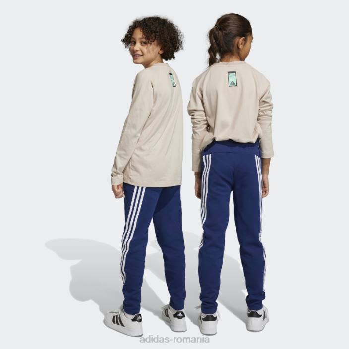 Adidas future icons pantaloni de jogging cu 3 dungi până la glezne, albastru închis copii albastru închis/alb 2JBN18806
