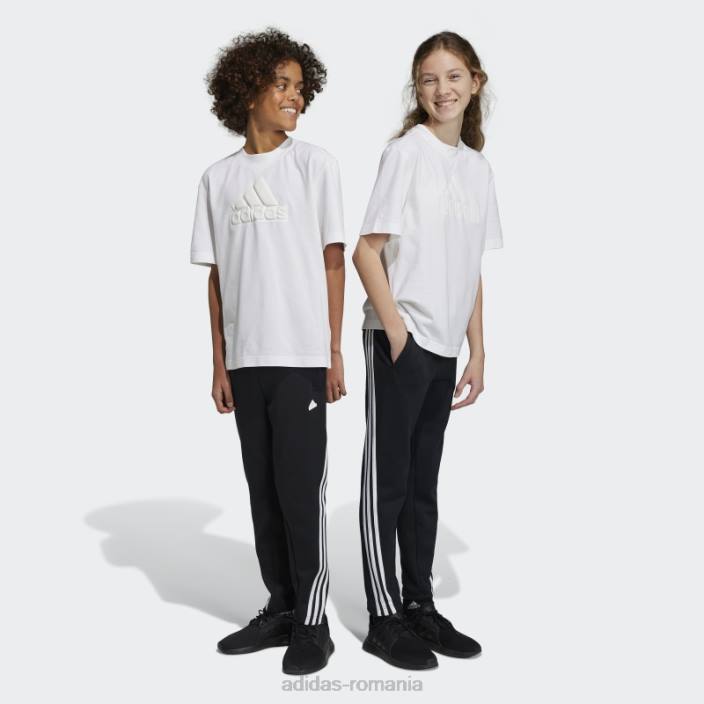 Adidas future icons pantaloni de jogging cu 3 dungi până la glezne, negri copii alb negru 2JBN18746