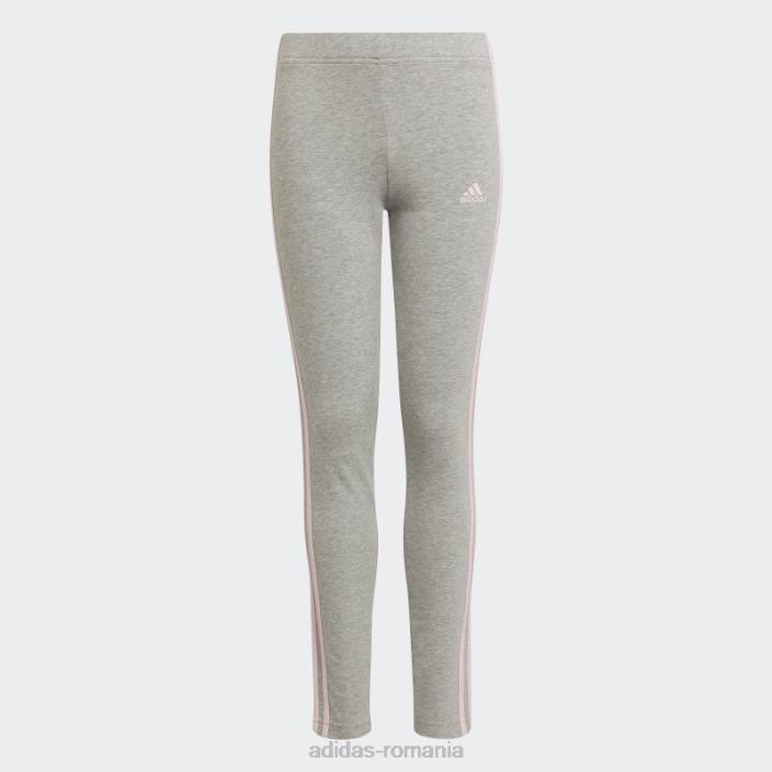 Adidas gri mediu essentials jambiere cu 3 dungi fierbinți copii gri mediu/roz 2JBN3488