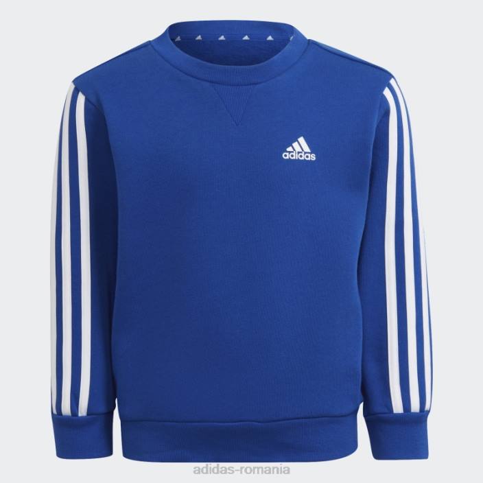 Adidas hanorac adidas cu 3 dungi albastru regal essentials copii albastru regal/alb 2JBN11901
