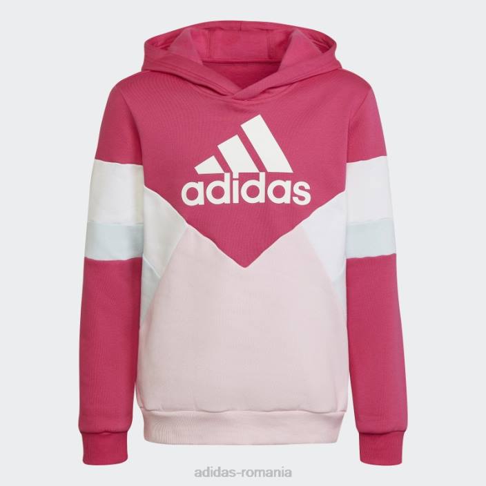 Adidas hanorac adidas cu fleece colorblock real magenta copii magenta real/roz/alb 2JBN11613