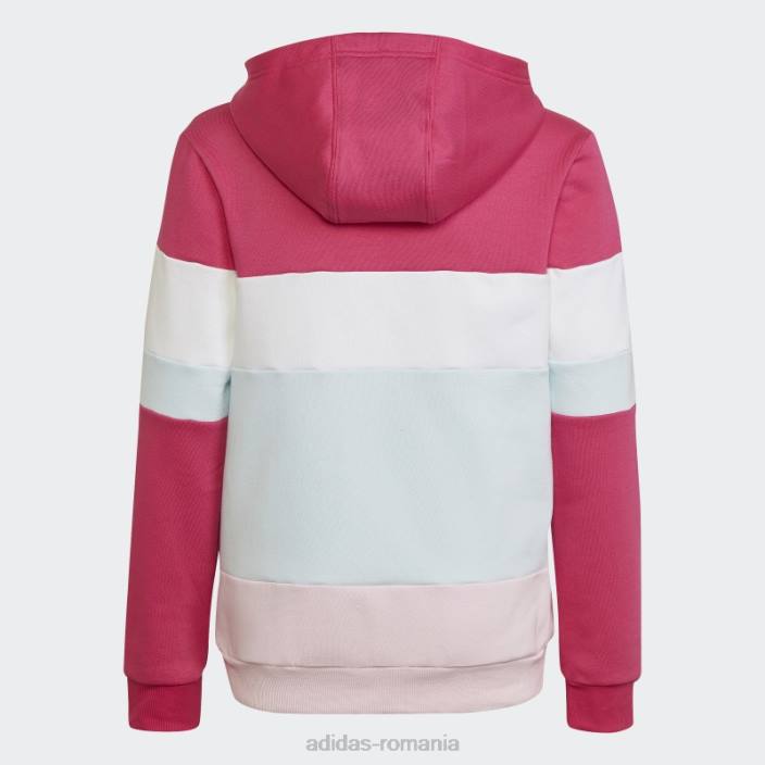 Adidas hanorac adidas cu fleece colorblock real magenta copii magenta real/roz/alb 2JBN11613