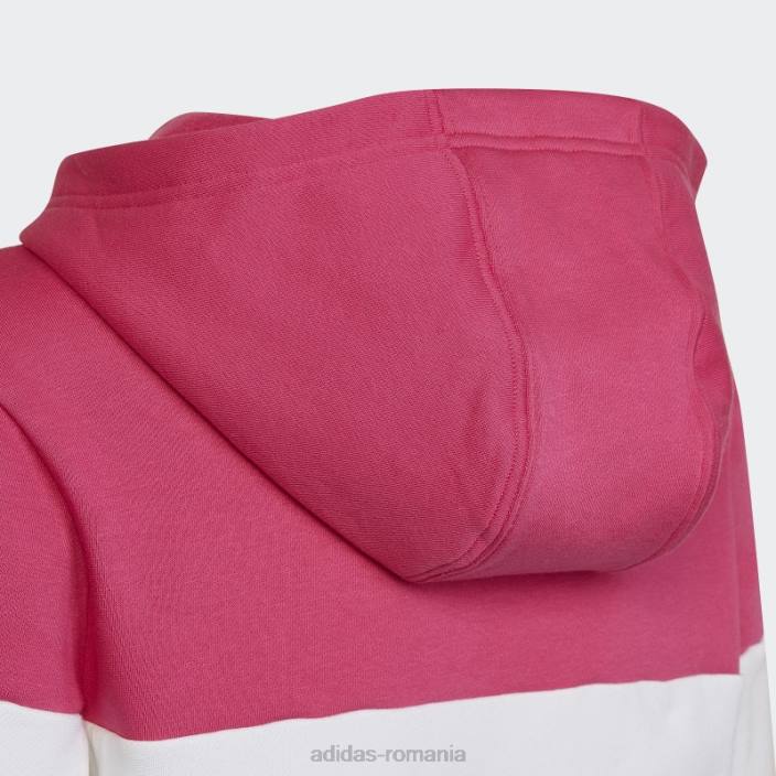 Adidas hanorac adidas cu fleece colorblock real magenta copii magenta real/roz/alb 2JBN11613