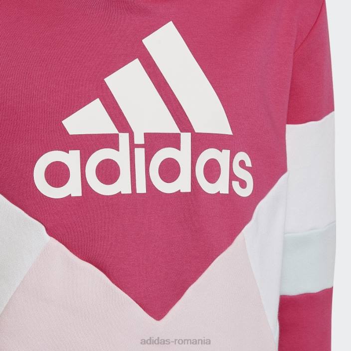 Adidas hanorac adidas cu fleece colorblock real magenta copii magenta real/roz/alb 2JBN11613