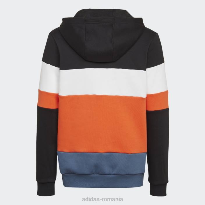 Adidas hanorac colorblock fleece negru copii negru/otel/portocaliu 2JBN11983