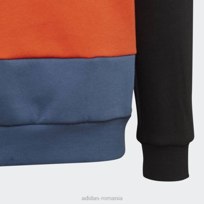 Adidas hanorac colorblock fleece negru copii negru/otel/portocaliu 2JBN11983