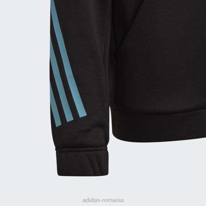 Adidas hanorac cu 3 dungi aeroready cu iconițe de tren negre copii negru/alb/fucsia/albastru 2JBN19072