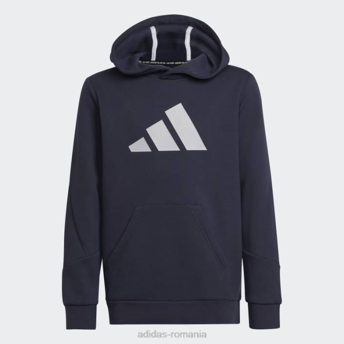 Adidas hanorac cu glugă cu 3 dungi future icons bleumarin copii bleumarin/gri liniuță 2JBN19025